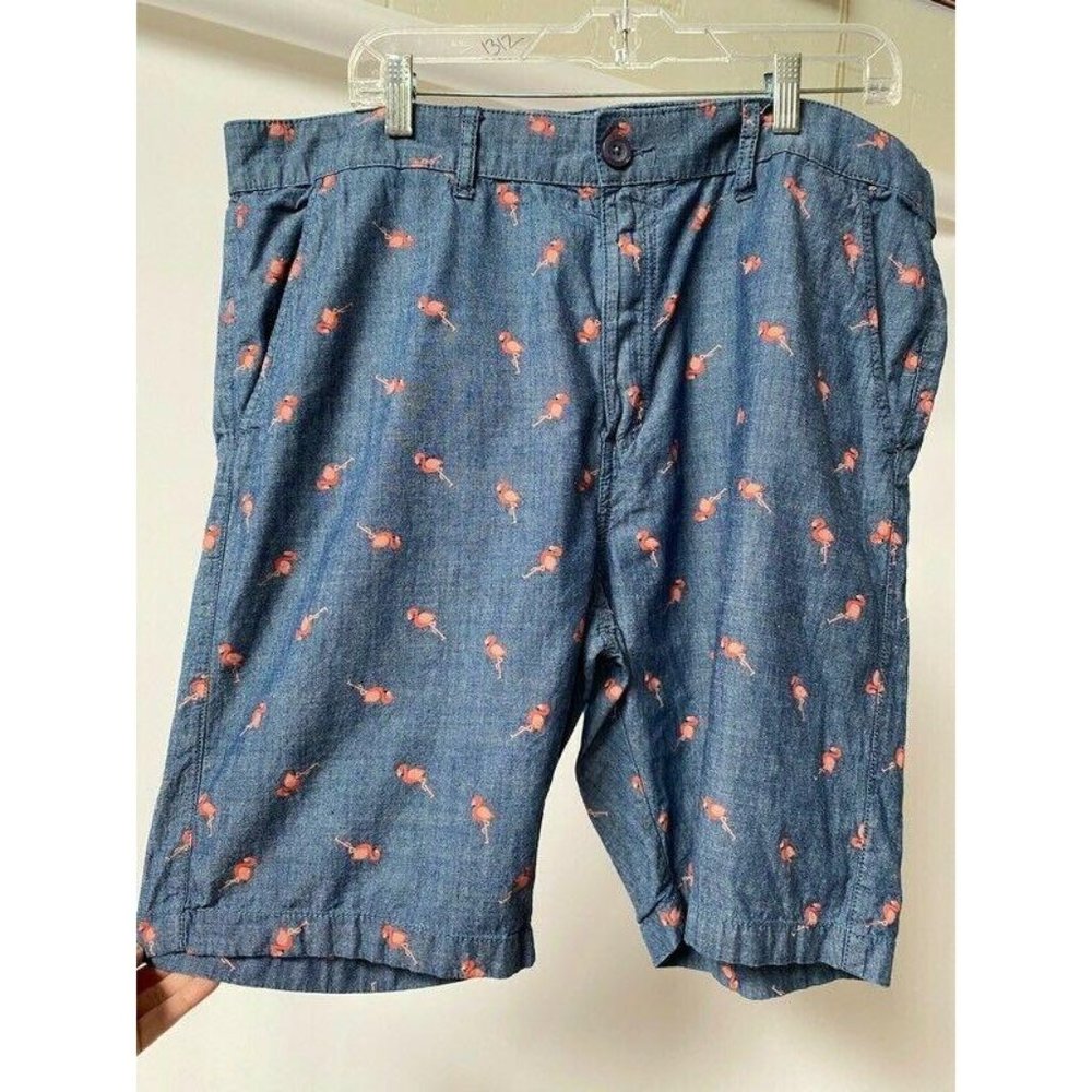 Guess Mens Chinos & Khakis Shorts Blue Pink Flamin